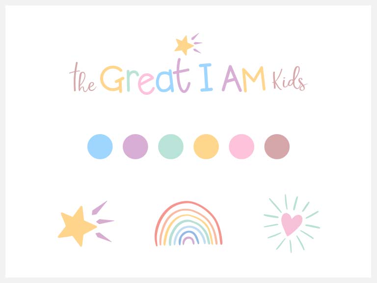 Sub-logo, colour palette and mini brand illustrations