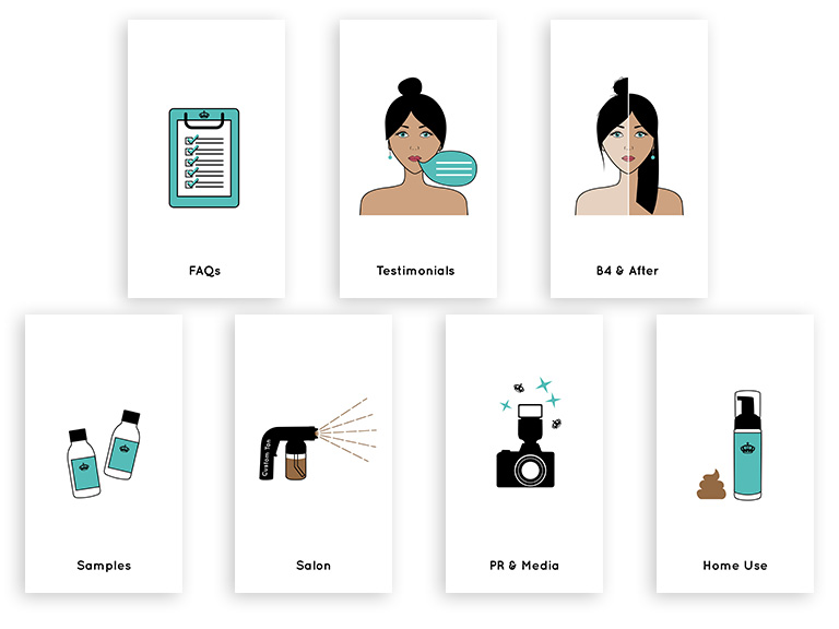 final set of 7 illustrations for Instagram highlight covers