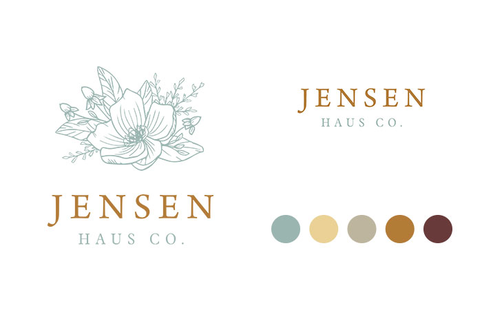 logo and sub logo design with colour palette