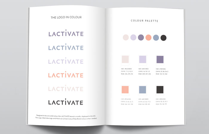 logo design & colour palette for lactivate