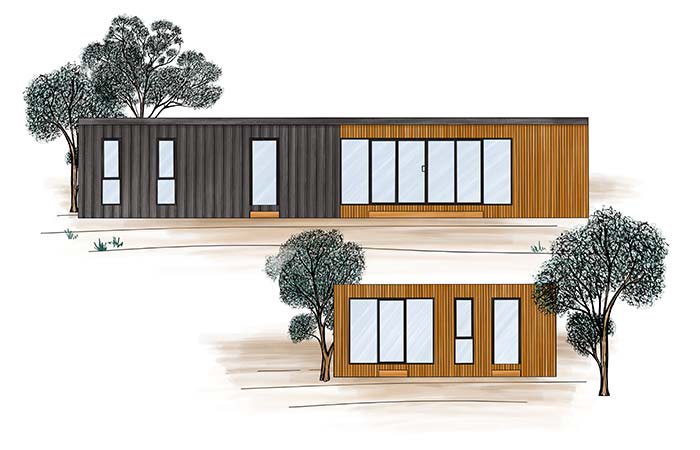 illustrated external Facade of one of small scale homes buildings