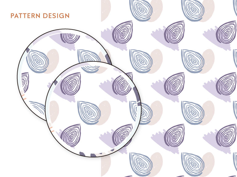 example of simple product illustration & surface pattern design